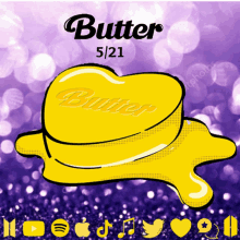 a picture of a heart shaped piece of butter that says butter 5/21