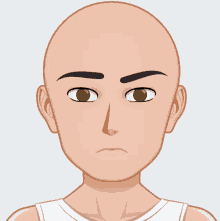 a cartoon drawing of a man with a bald head