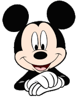 a close up of mickey mouse 's face on a white background .