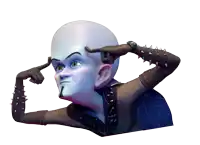 a cartoon character with spikes on his arms is making a silly face