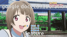 a google docs collaboration feature with a cartoon girl