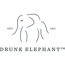 a line drawing of an elephant with the words drunk elephant written below it .