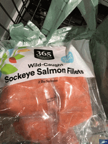 a package of sockeye salmon fillets from 365 whole foods market