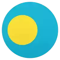 a blue and yellow circle on a white background