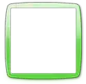 a green square frame on a white background