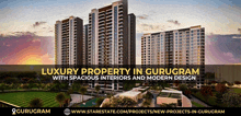 an advertisement for a luxury property in gurugram with spacious interiors and modern design