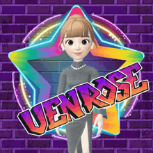 a picture of a girl with the name uenrose