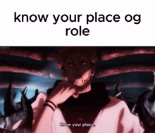 a picture of a man with horns and the words " know your place og role "