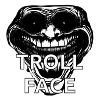 a black and white drawing of a troll face with the words troll face above it