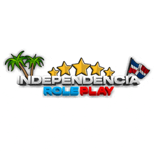 the logo for independence roleplay has a palm tree and a flag