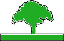 a drawing of a green tree with a green border