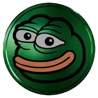 a green coin has a frog face on it