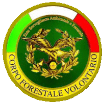 a logo for corpo forestale volontario with an eagle and laurel wreath