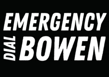 a black and white logo for emergency bowen