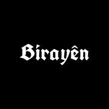 a black background with the word birayen written in white