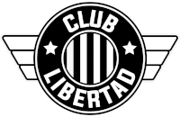 a black and white logo for club libertad