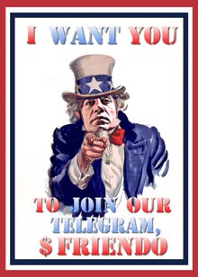 a poster that says i want you to join our telegram