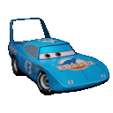 a blue toy car with the number 43 on the side