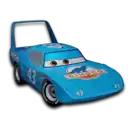 a blue toy car with the number 43 on the side