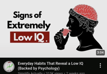 a video about signs of extremely low iq