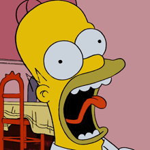 homer simpson with his mouth wide open and his tongue sticking out
