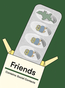 a box that says ' friends contains social contacts ' on the side