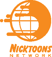 a logo for nicktoons network with a globe in the center