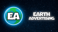 an advertisement for earth advertising with a cartoon earth