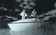 a boat with two soldiers on top of it and the name tiger4on