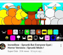 a screenshot of a video titled incredible box sprunki but everyone gyat