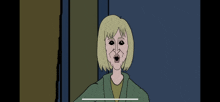 a cartoon of a woman with a surprised expression on her face