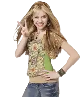 miley cyrus is wearing a green and gold top and jeans
