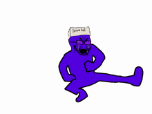a cartoon drawing of a man with a hat that says someone hat