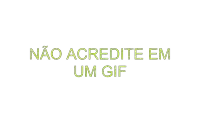 a white background with green text that says " nao acredite em um gif "