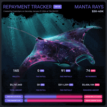 a repayment tracker for manta rays is shown on a computer screen