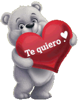 a teddy bear is holding a heart that says te quiero