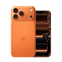 a pixel art rendering of an orange iphone with a black screen