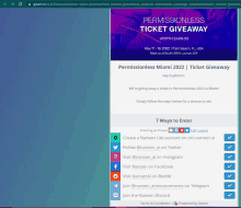 a screen shot of a permissionless ticket giveaway page