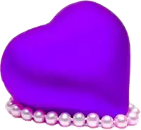 a purple heart is surrounded by white pearls