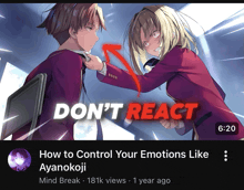 a video on how to control your emotions like ayanokoji