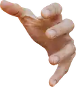 a close up of a person 's hand pointing to the right