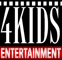 a logo for 4kids entertainment in white letters