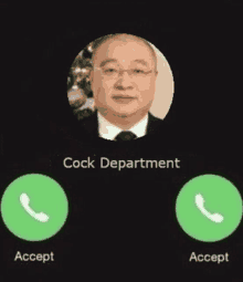 a man in a suit and tie is being called from the cock department .