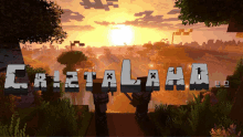 a screenshot of a video game called catalana with a sunset in the background