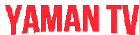 the word yaman tv is written in red letters on a white background