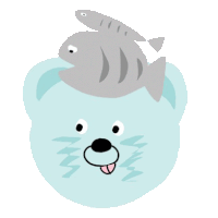 a teddy bear with a fish on its head