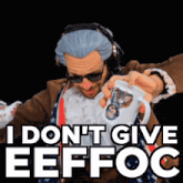 a man in a wig and sunglasses is holding a mug that says i don t give eeffoc