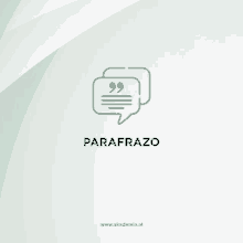 a white background with a green speech bubble and the words parafrazo on it