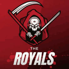 a logo for the royals has a grim reaper with a scythe