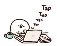 a cartoon character is typing on a laptop with tap tap tap tap tap tap tap tap tap tap tap tap tap tap tap tap tap tap